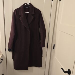 Vero Moda Wool Coat in Deep Plum